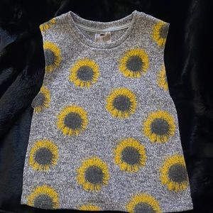 Moon collection size small sunflower long crop tank